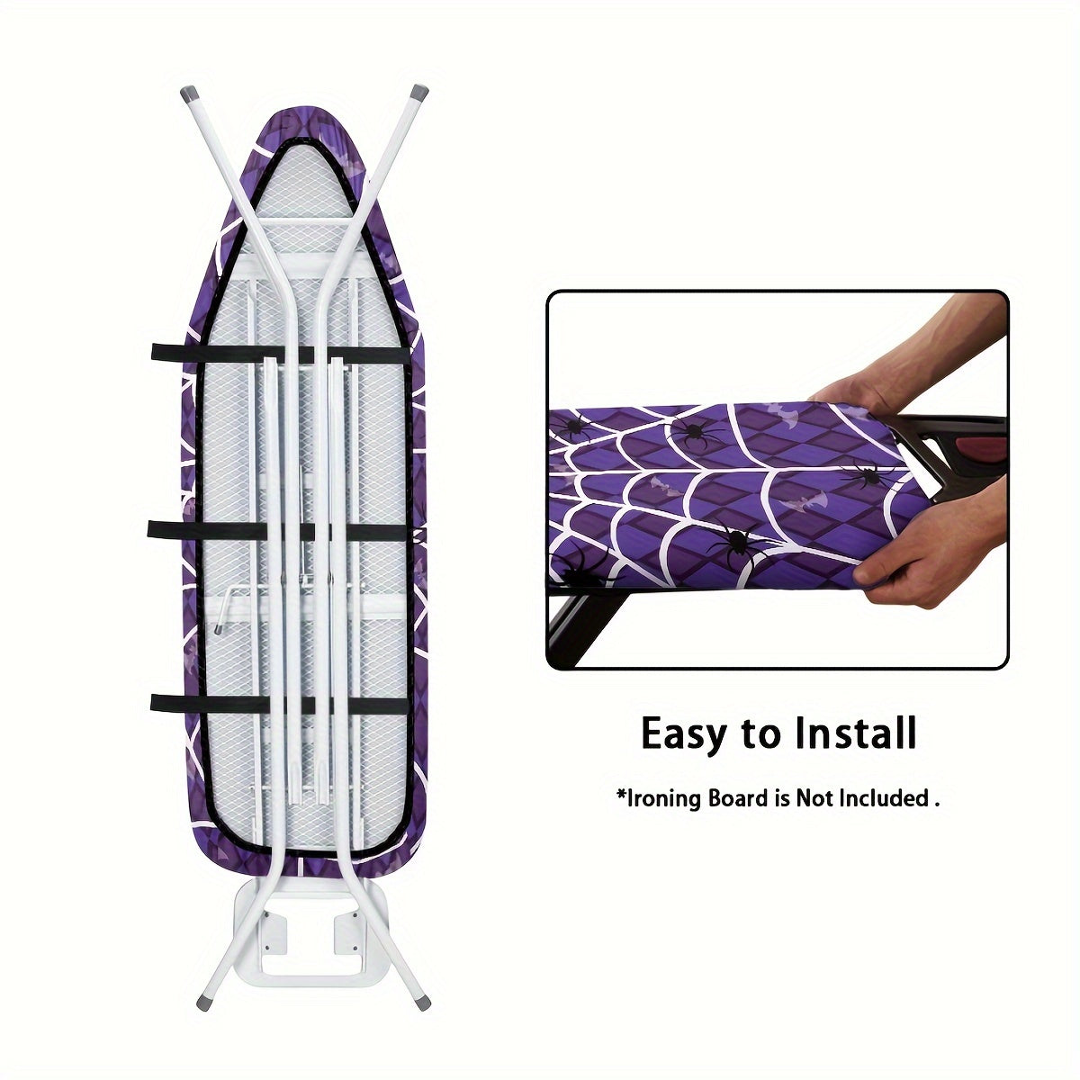 Ironing Board Cover with Elastic Edges for Standard Size Boards Dust Protection Halloween Decor