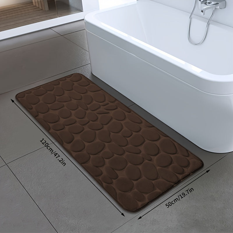 Quick-Dry Pebble Bath Mat Non-Slip Sponge Floor Mat for Bathroom Kitchen Laundry Bedroom