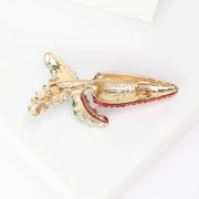 Women's Rhinestone Carrot Brooch Pin with Sparkling Diamond Accents