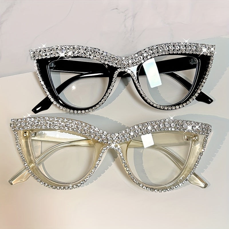 Очки для чтения Cat Eye с стразами, пресбиопия +1.0 до +4.0 диоптрий, каркас из ПК