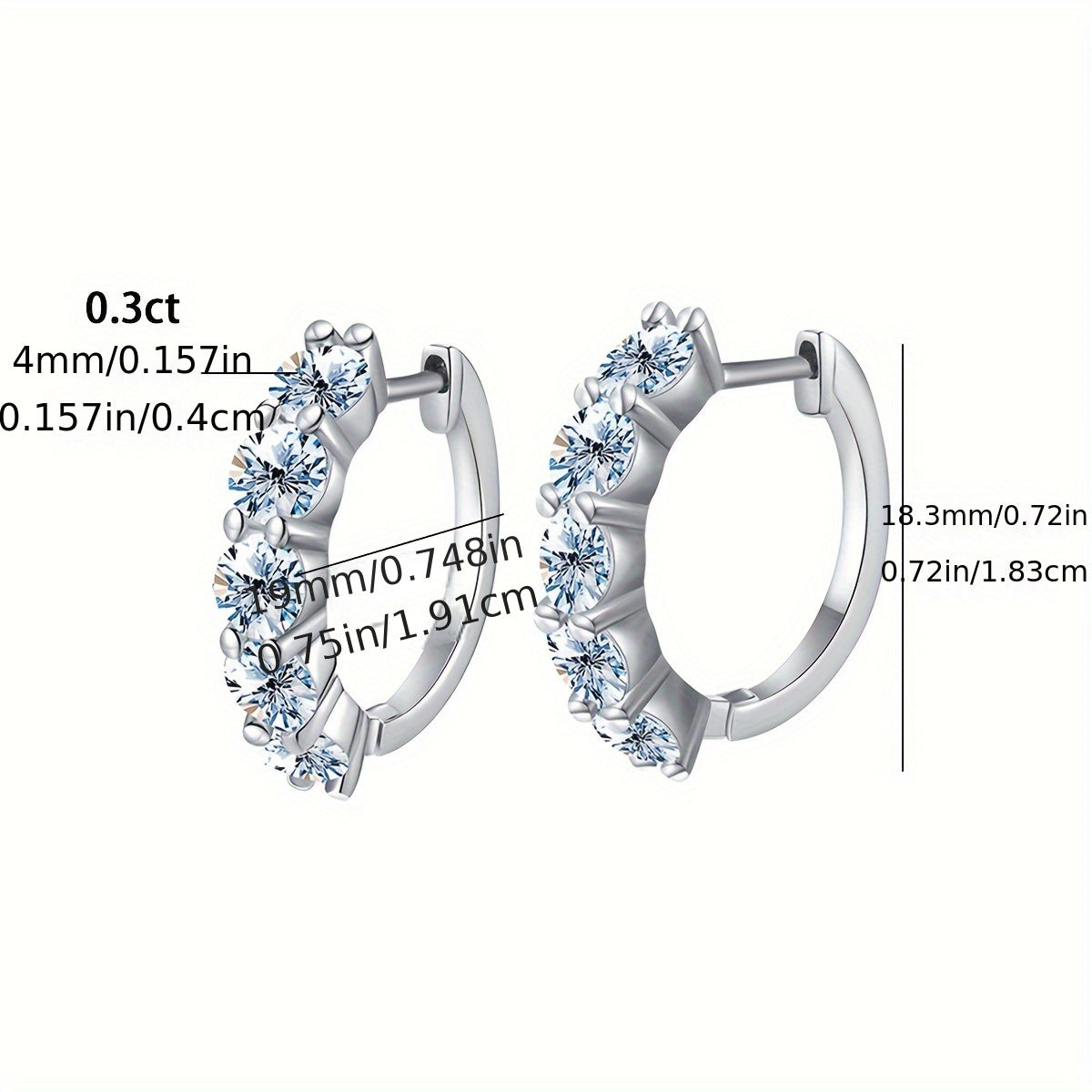 Bu 925 Sterling Silver dan yasalgan 0.3CT Moissanite Hoop Earrings bilan bayonot bering. Taxminan 4.1 gramm og'irlikka ega bo'lgan bu ziraklar har qanday e'tiborni tortadi. 14-fevral, tug'ilgan kunlar yoki uchun mukammal.