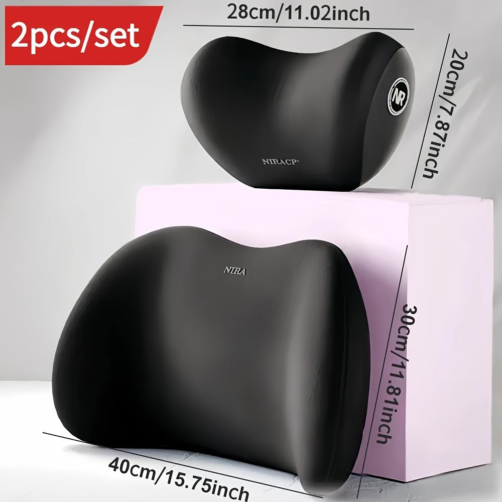 Ergonomic Memory Foam Car Seat Cushion Set with Headrest and Lumbar Support