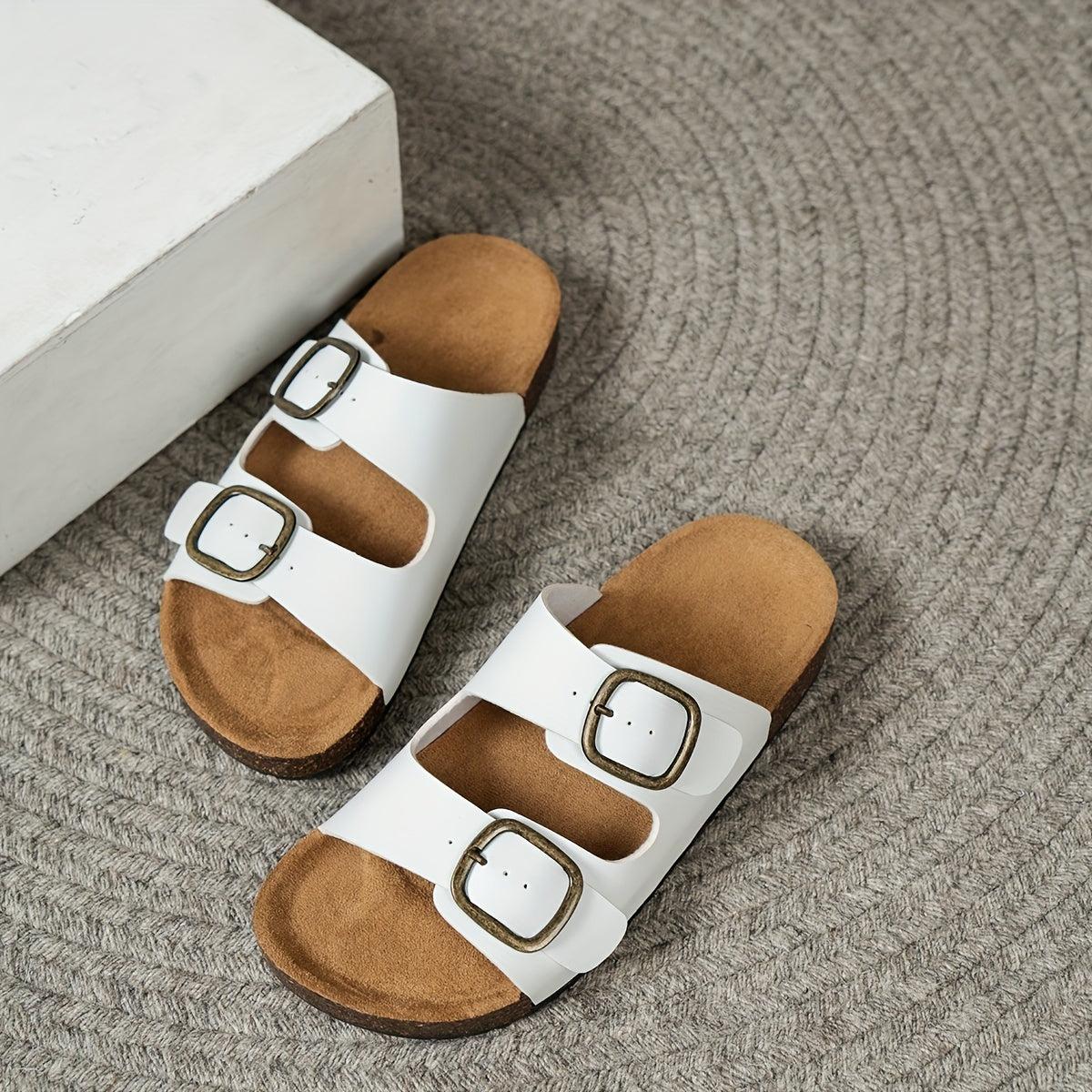 Women's Summer Flat Slippers Open Toe Cushioned Indoor Outdoor