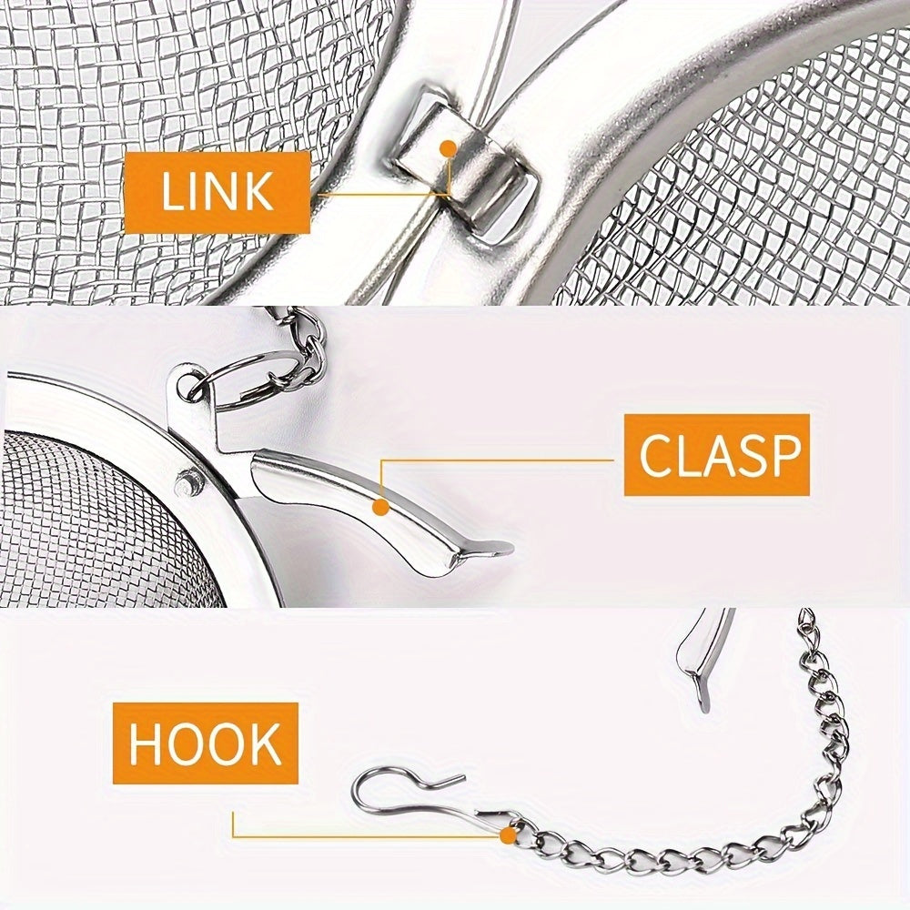 Stainless Steel Tea Ball Strainers Set with Fine Mesh Infuser, Multiple Sizes