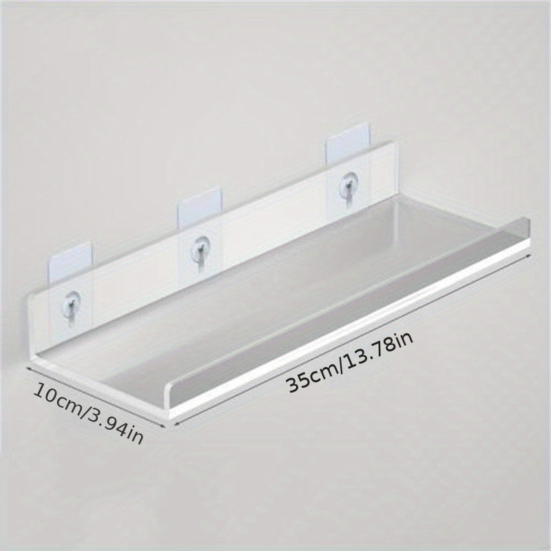 Acrylic Bathroom Shelf Wall Mount Punch-Free Toilet Storage Organizer