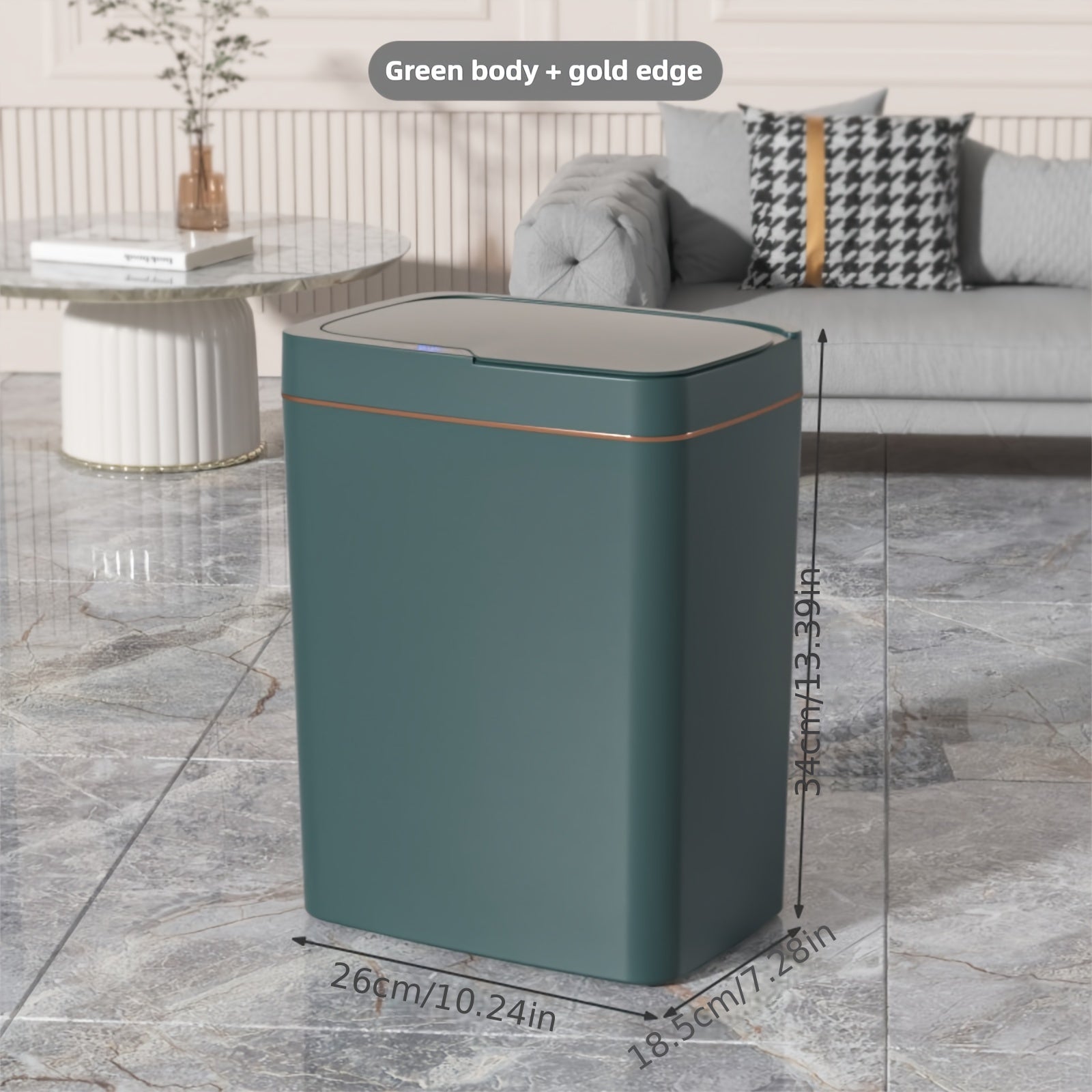 Sensor texnologiyasi bilan aqlli kontaktlarsiz axlat qutisi, hid nazorati, oshxona, hammom, yashash xonasi uchun kompakt axlat qutisi