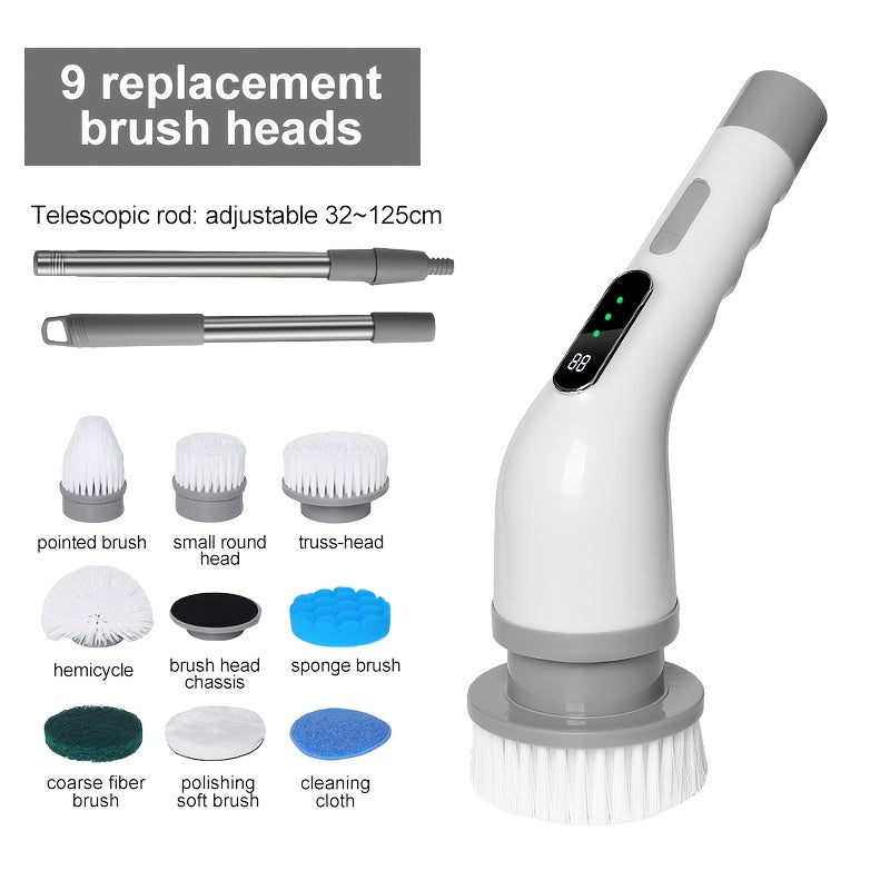 Rechargeable Electric Cleaning Brush with Telescopic Handle for Home Use
