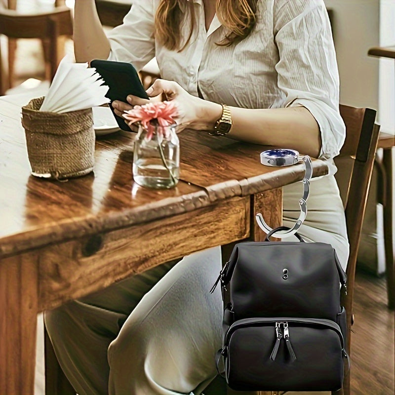 Elegant Rhinestone Handbag with Foldable Design and Portable Hook for Parties and Work