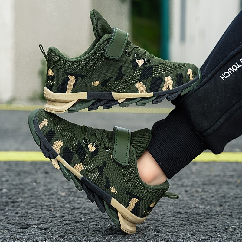 Мужские кроссовки для бега с камуфляжным дышащим сетчатым верхом, нескользящие, легкие, всесезонные