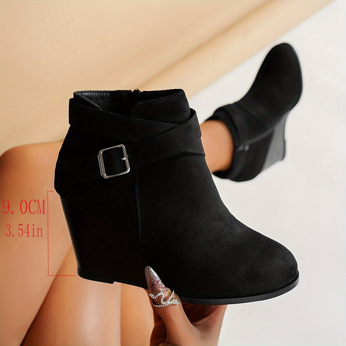 Women's High Heel Ankle Boots Leather Short Shoes