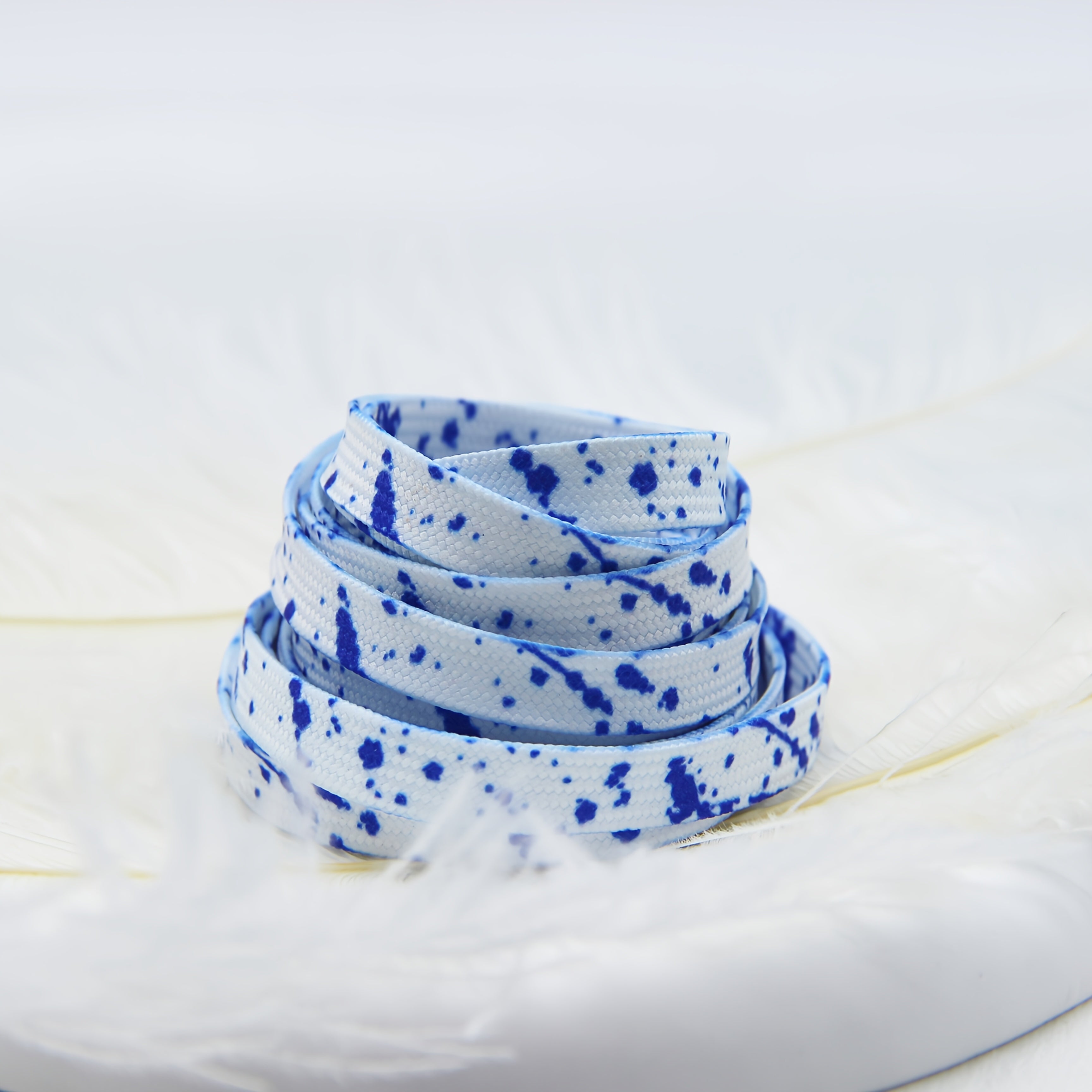 Unisex Canvas Shoe Laces Colorful Ink Tie Dye Pattern 2 Pairs