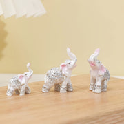 Resin Elephant Family Figurines Indoor Outdoor Decor Gift No Electricity