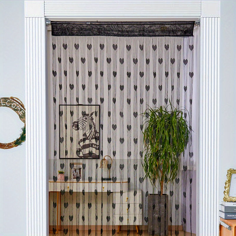 Занавеска в тематике Дня Святого Валентина для романтического декора комнаты с кисточками и дизайном принцессы.