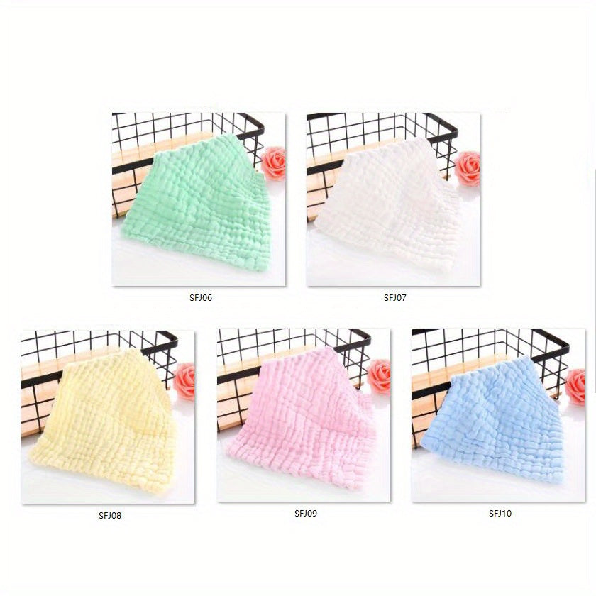 Set of 5 Cotton Muslin Baby Washcloths Soft Face Cloths for Newborns 30x30 cm