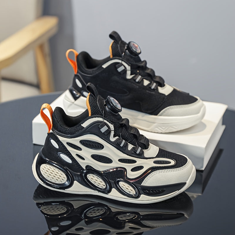 Детские сетчатые кроссовки с регулируемой пряжкой и подошвой из ЭВА для спорта и повседневной носки, черные и белые