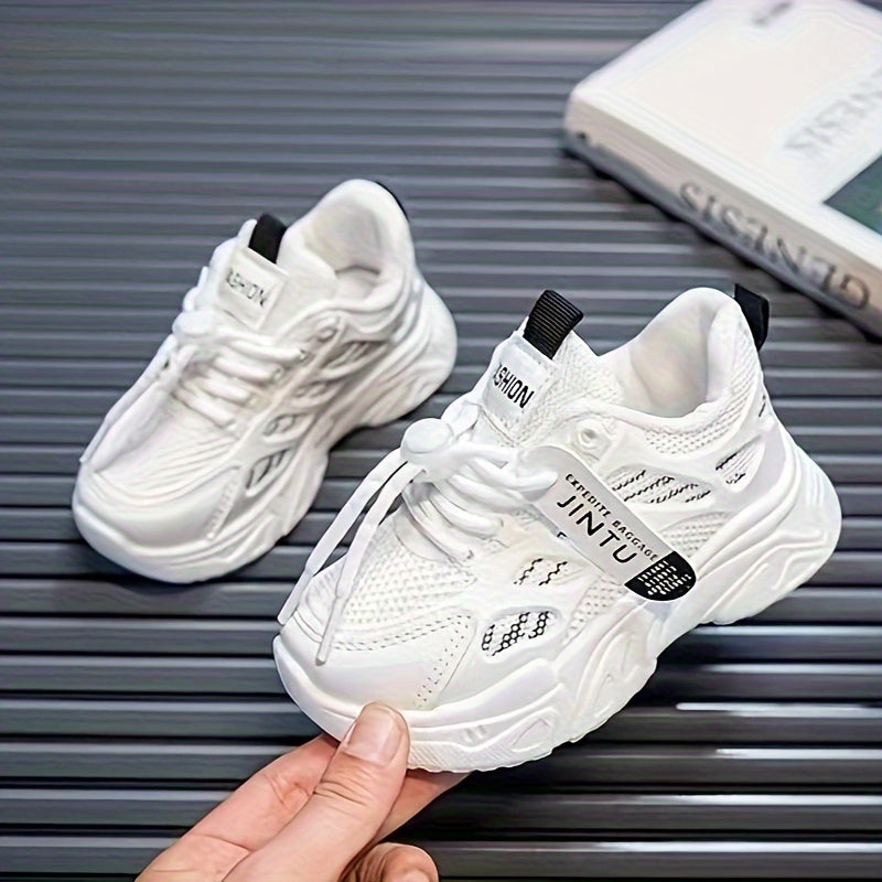 Boys Mesh Sneakers Low Top Breathable Sport Shoes for Running and Training