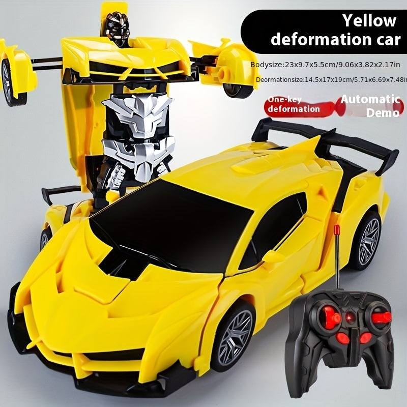 Coche robot control remoto eléctrico con rotación de 360° y deriva para niños a partir de 3 años en blanco, rojo, amarillo y azul