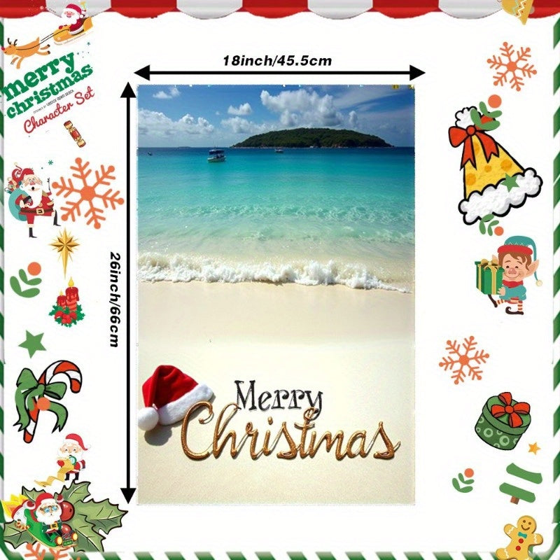 Decoración navideña de invierno Soft Merry Christmas 18x66cm colgante de pared para vacaciones