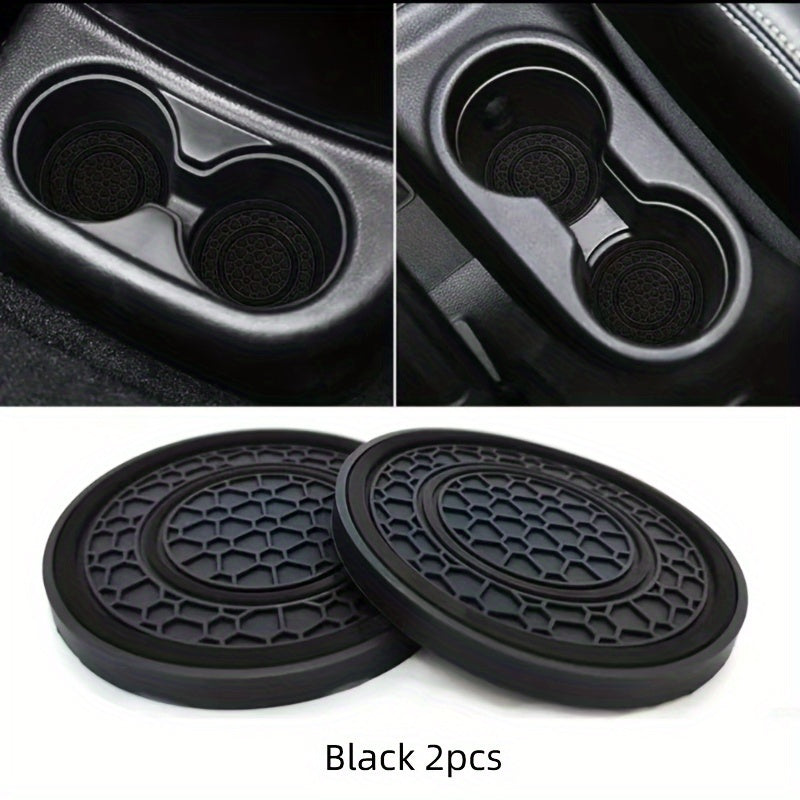 2 Pack Car Cup Holder Coasters Non-Slip Dustproof Interior Accessories