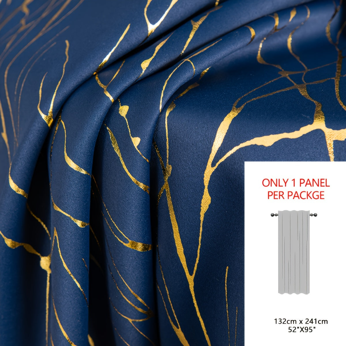Blackout Curtain with Gold and Silver Tree Branch Pattern for Bedroom Living Room Office