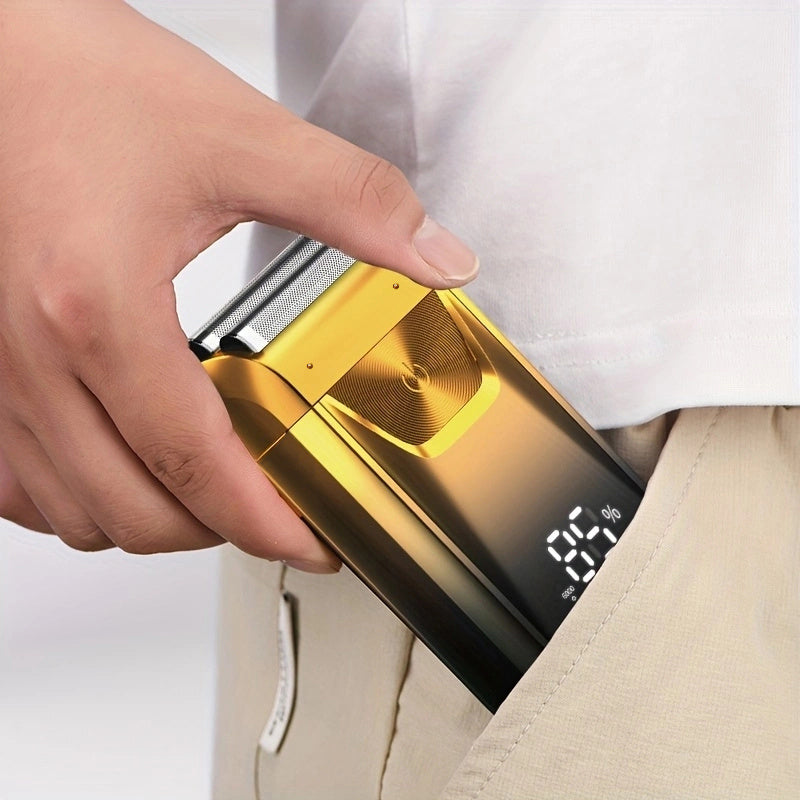 2-в-1 Мужской электробритва Машинка для стрижки волос LED-дисплей Регулируемая скорость USB-зарядка Нержавеющие лезвия