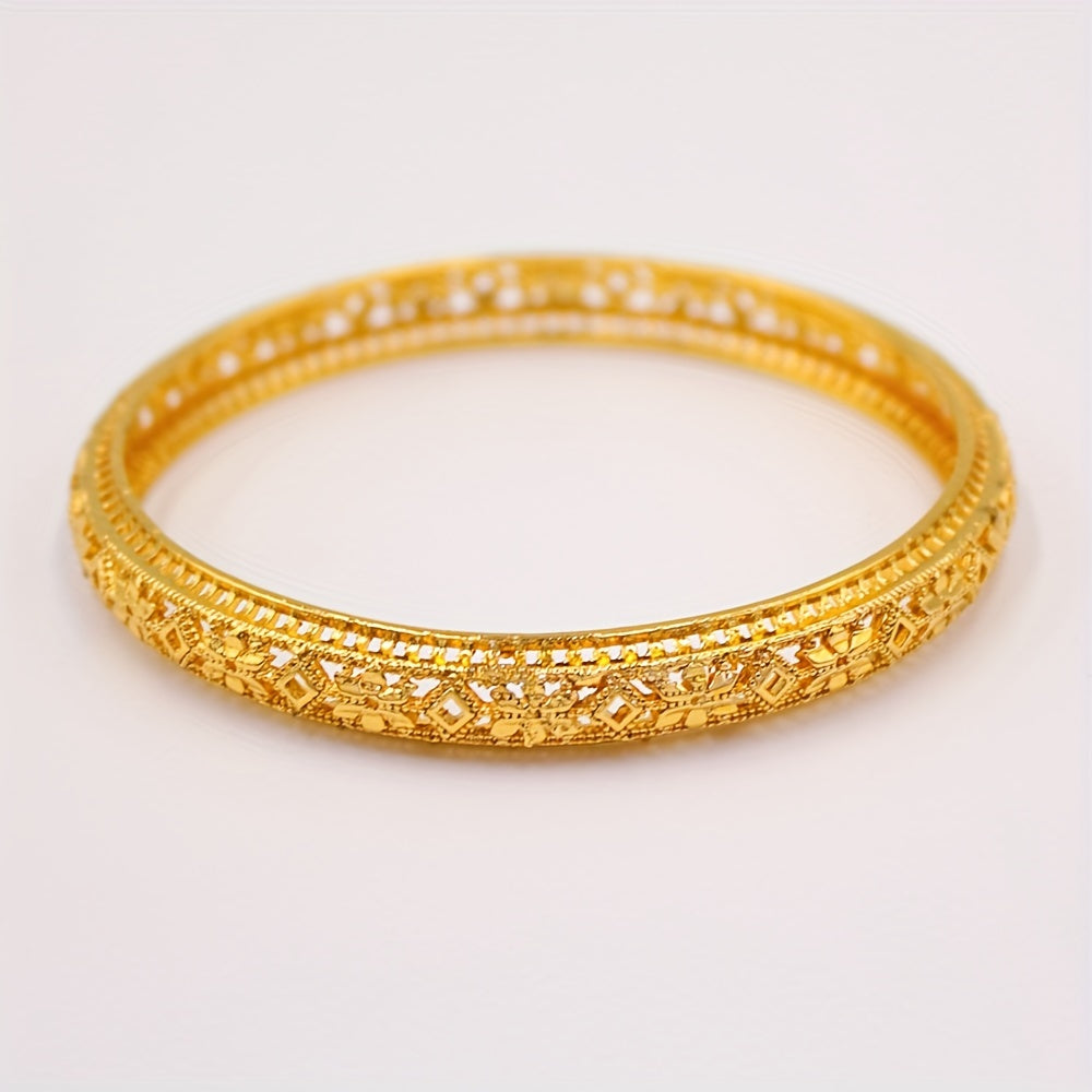 Women’s Alloy Bangle Bracelet with Middle Eastern Design for Daily and Special Wear