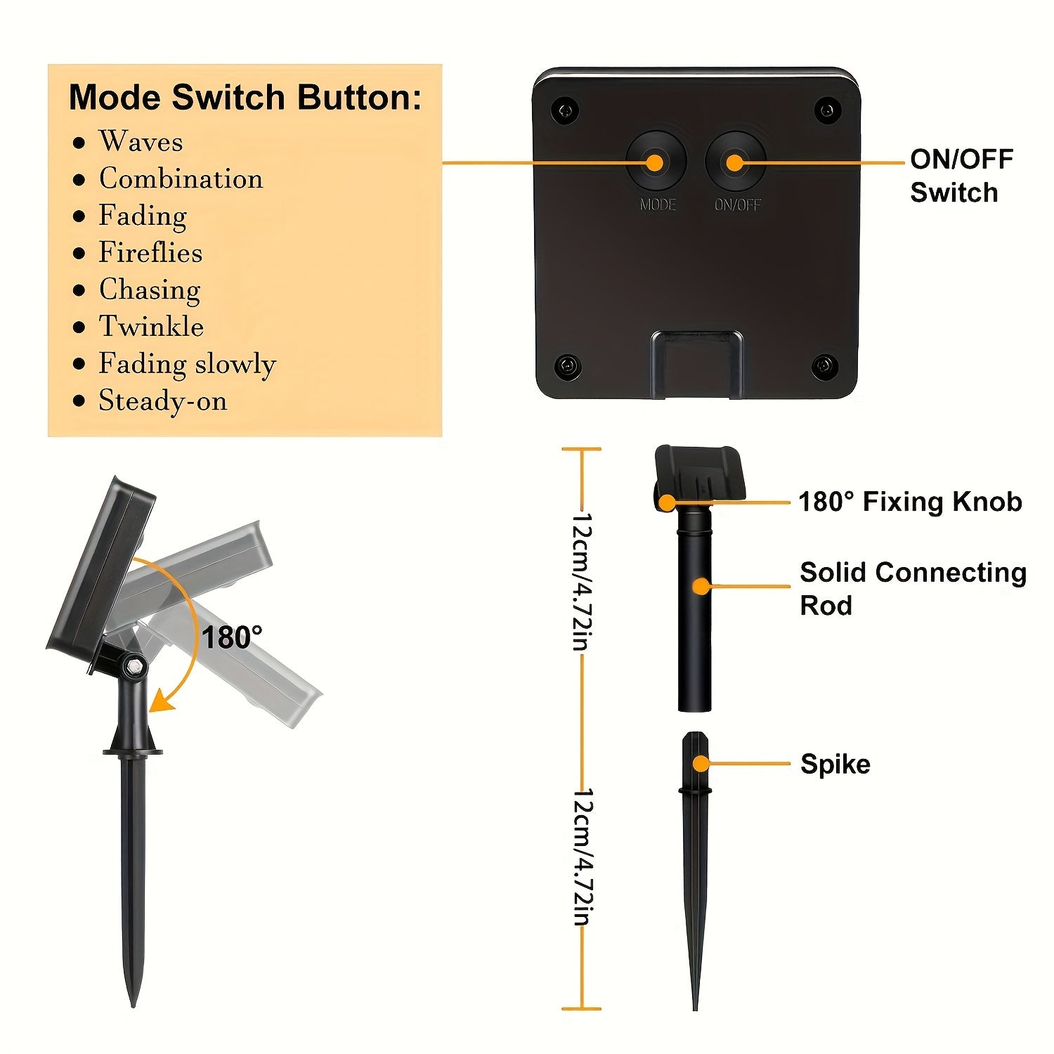 12.19/32.0м Солнечные светодиодные гирлянды с 100/300 светодиодами, 8 режимов для уличного декора, идеально подходят для патио, деревьев, балконов, беседок и осенних вечеринок.