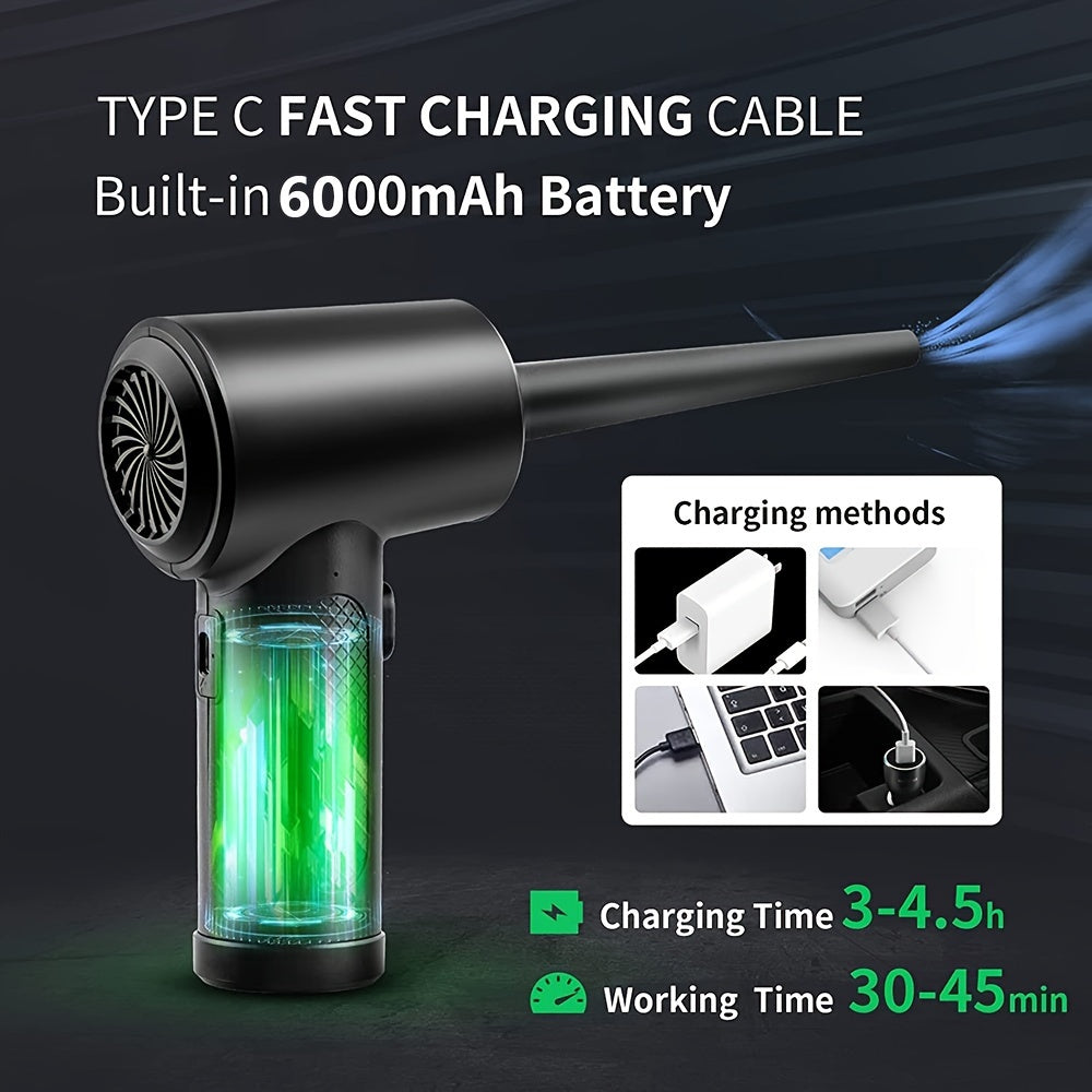 Cordless Electric Air Duster with 3-Speed Control and Rechargeable Battery