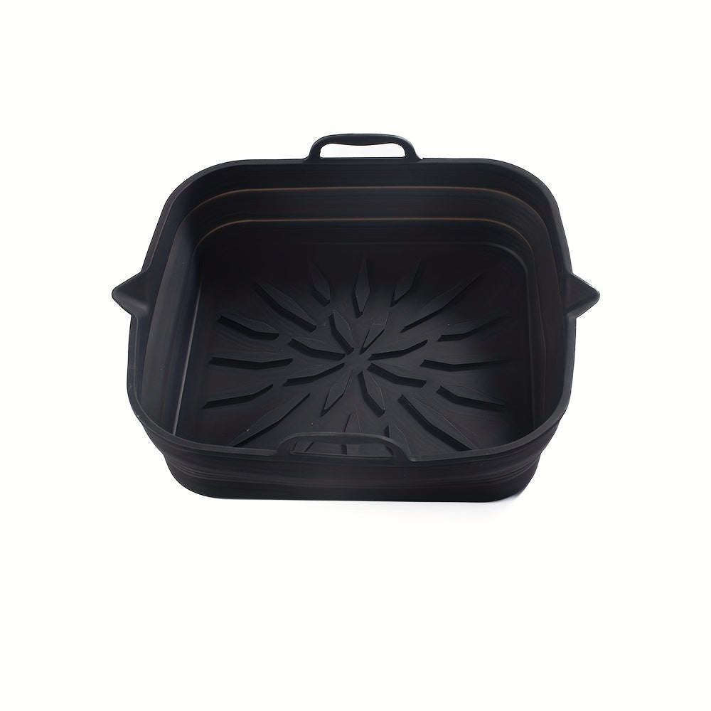 Foldable Square Air Fryer Tray with Silicone Baking Pad Reusable High-Temperature