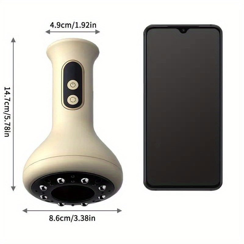 USB Smart Cupping Massaj Qurilmasi, 9 Rejim, Isitish Funktsiyasi, 1200mAh Batareya, 8 Po'lat Shar, Uyda To'liq Tana Massaji Uchun Mos.