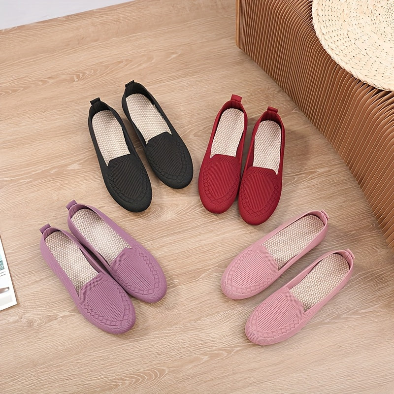 Women's Slip-On Loafers Light Breathable Fabric All-Season Comfortable