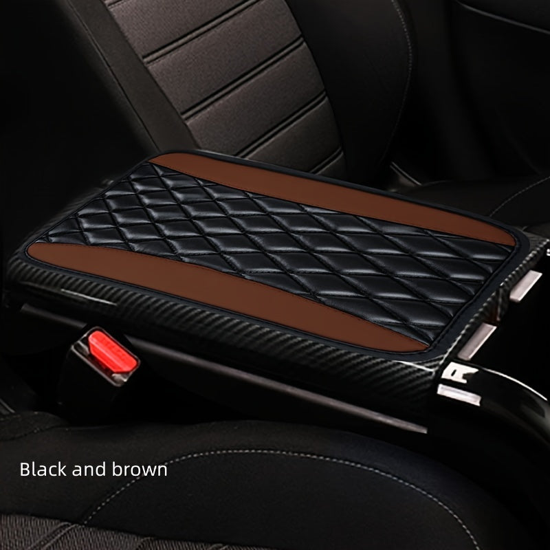 Universal PU Leather Armrest Box Cover Non-Slip Center Pad for All Seasons