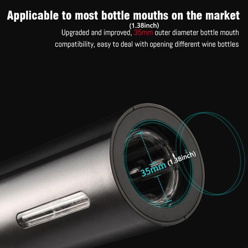Cordless Electric Wine Opener Set with Vacuum Stopper and Foil Cutter