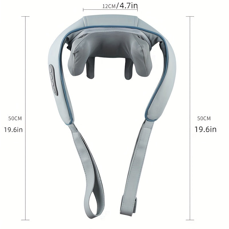 Qayta zaryadlanadigan Shiatsu bo'yin massajchisi, uyda, ofisda yoki sayohatda qulaylik uchun issiq chuqur to'qimalarni yoğurish bilan.