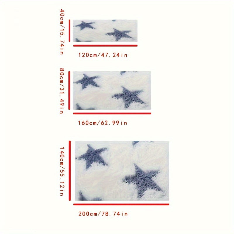 Alfombra de área de seda con patrón de estrella nórdica, felpa suave, antideslizante, lavable