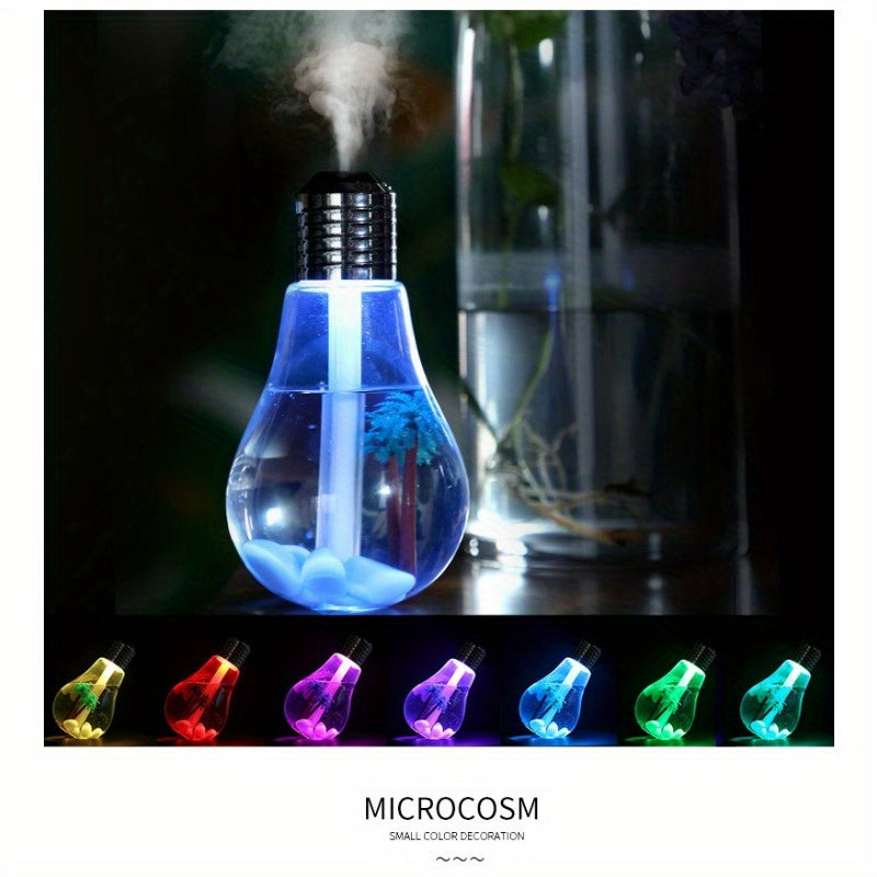 Mini humidificador de aire silencioso para escritorio con luz de color y control de niebla