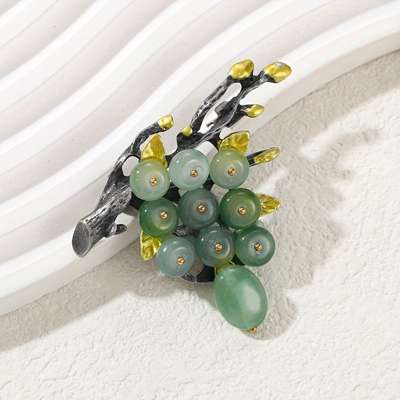 Винтажная брошь-булавка в виде гроздья винограда - стильная булавка для лацкана из сплава для женских костюмов и платьев, очаровательное дополнение к свитерам и пальто, отличная идея для подарка