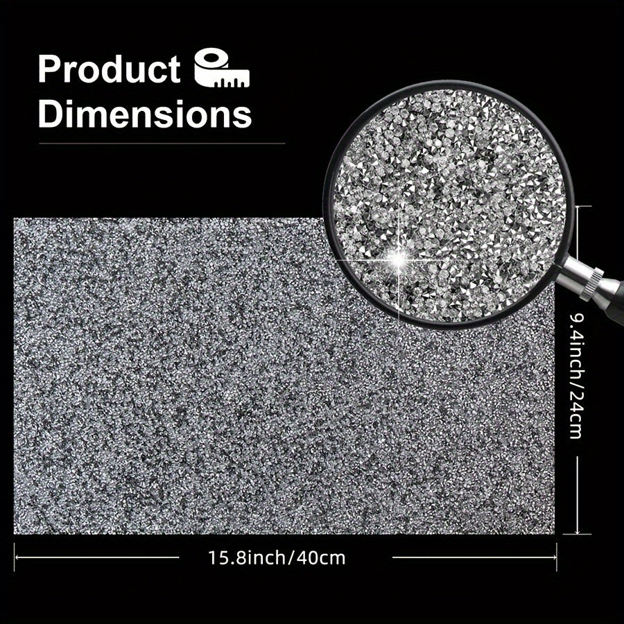 O'z-o'zidan yopishqoq rezina olmos dekali varaq, DIY hunarmandchilik uchun kristall bilan bezatilgan stiker - Bir martalik 9.4x15.8 dyuym
