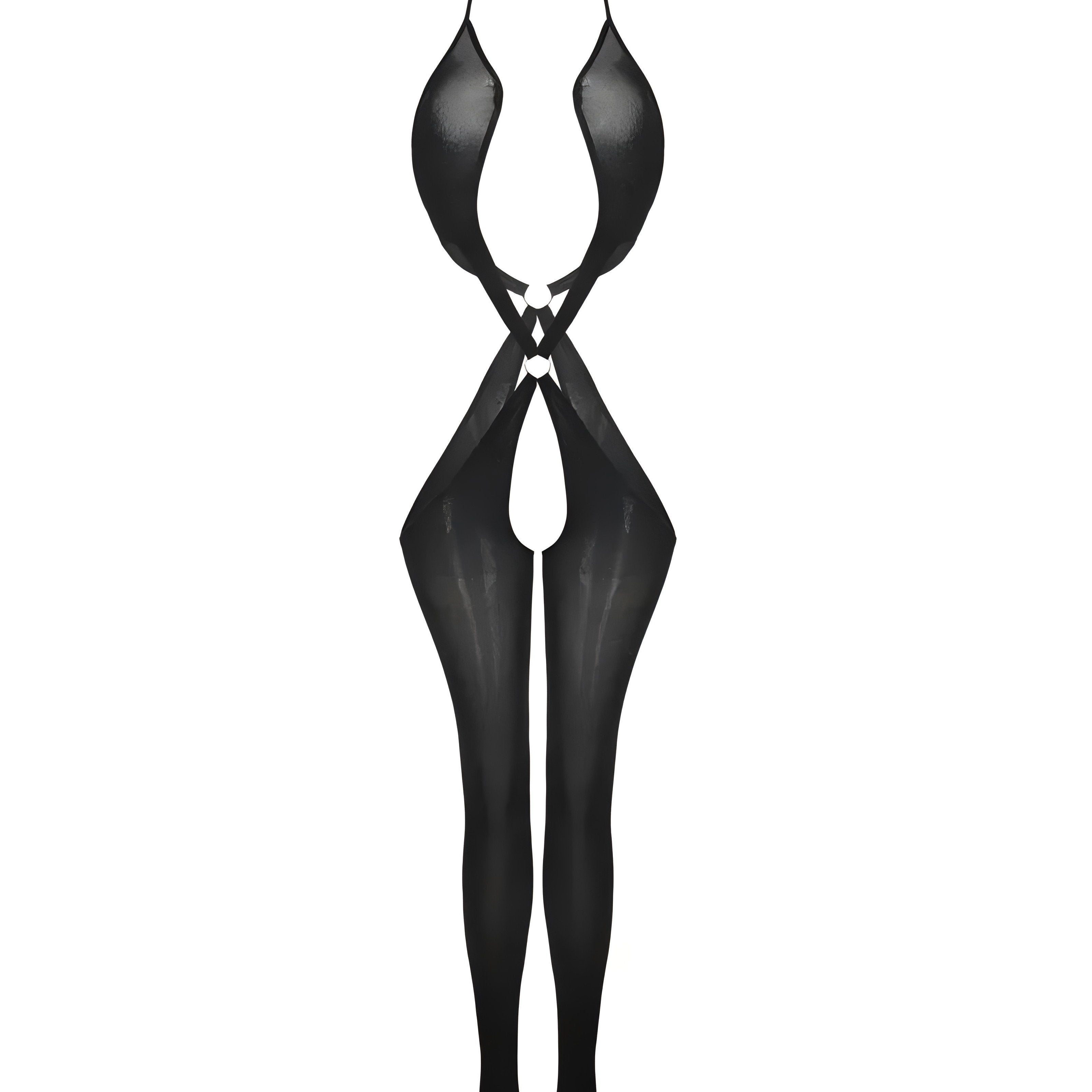 Women's Crotchless Bodysuit and Bodystocking Set Open Crotch Garter Lingerie