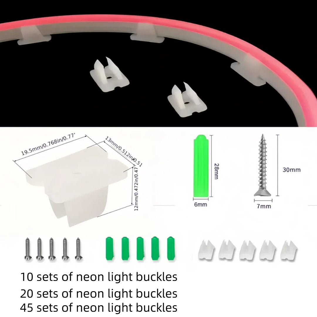 10/20/45 Pcs 6mm Plastic LED Strip Fixing Clips for Neon Light Securing