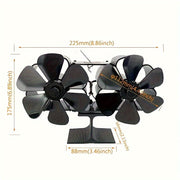 Two-Headed Fireplace Fan with Thermo-Electric Technology, High Heat Resistance