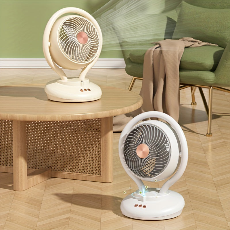 Portable Fan with Oxygen Ion Air Purification, Adjustable Speeds, Timer, Rechargeable Battery