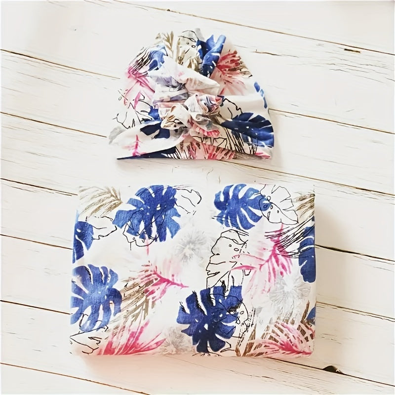 Set of 2 Soft Cozy Baby Hair Accessories and Swaddle Blankets for Kids