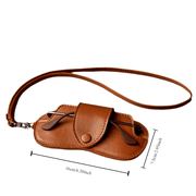 Stylish Korean-Inspired Soft Eyeglass Case with Blue Strap Anti-Pressure Protection