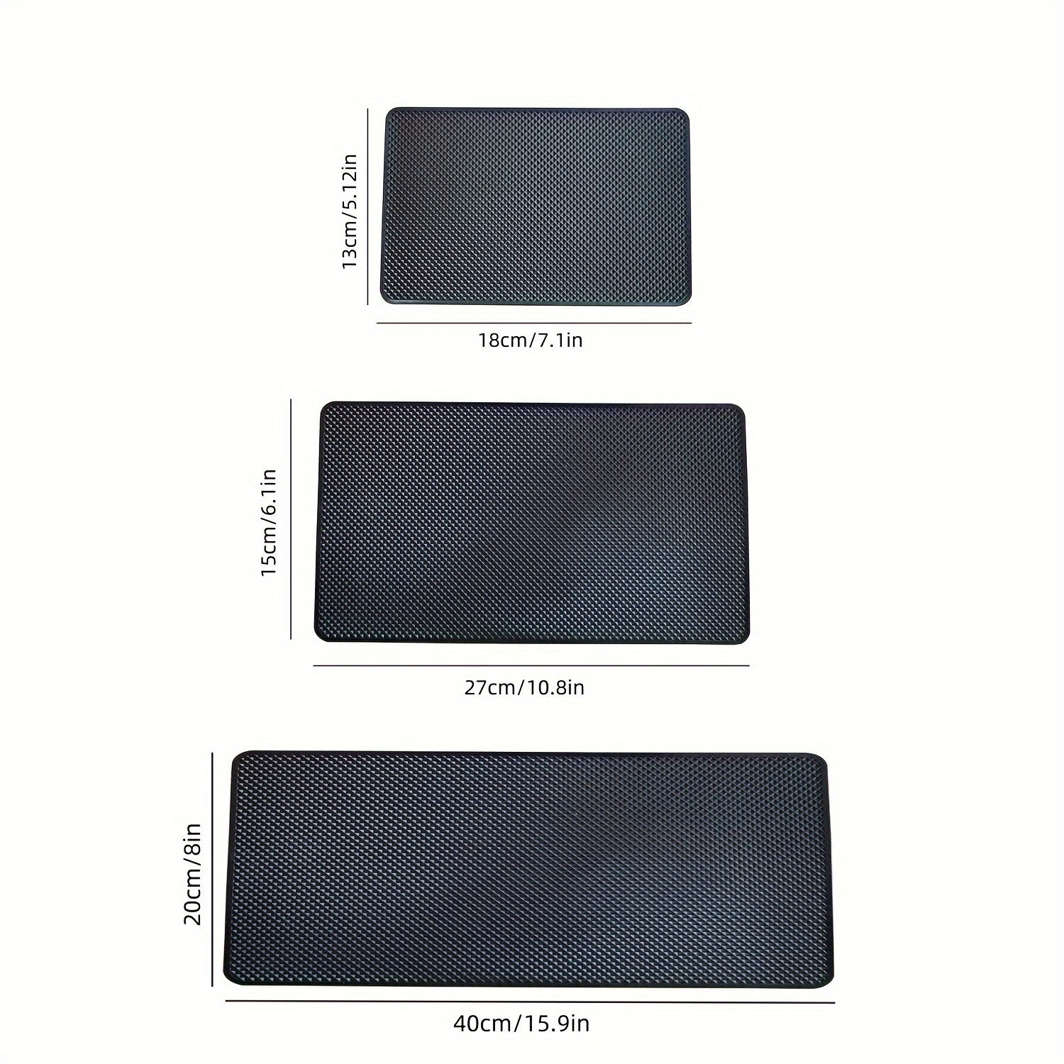 Black Silicone Dashboard Mat for Car Non-Slip Heat-Resistant Washable