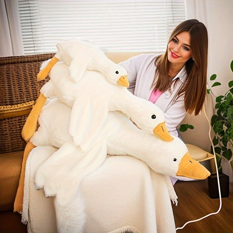 Yumshoq oq g'oz plush yostiq yotoqxona qulayligi yoki divan bezaklari uchun mukammal; qizlar uchun ideal tug'ilgan kun yoki bayram sovg'asi.