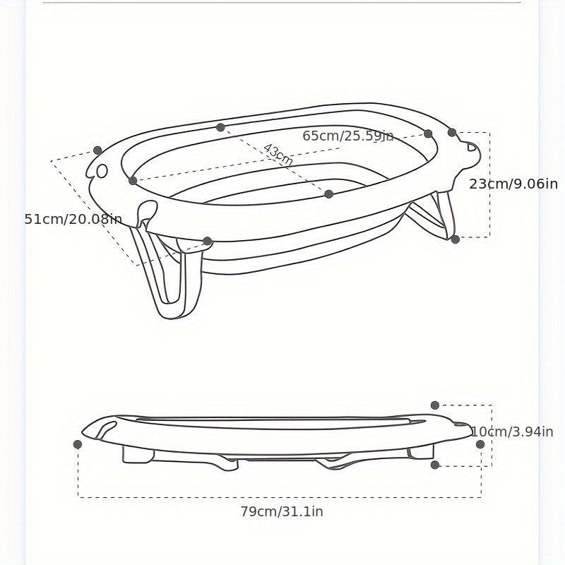 Portable Bathtub with Non-slip Surface and Foldable Design for Comfortable Soaking