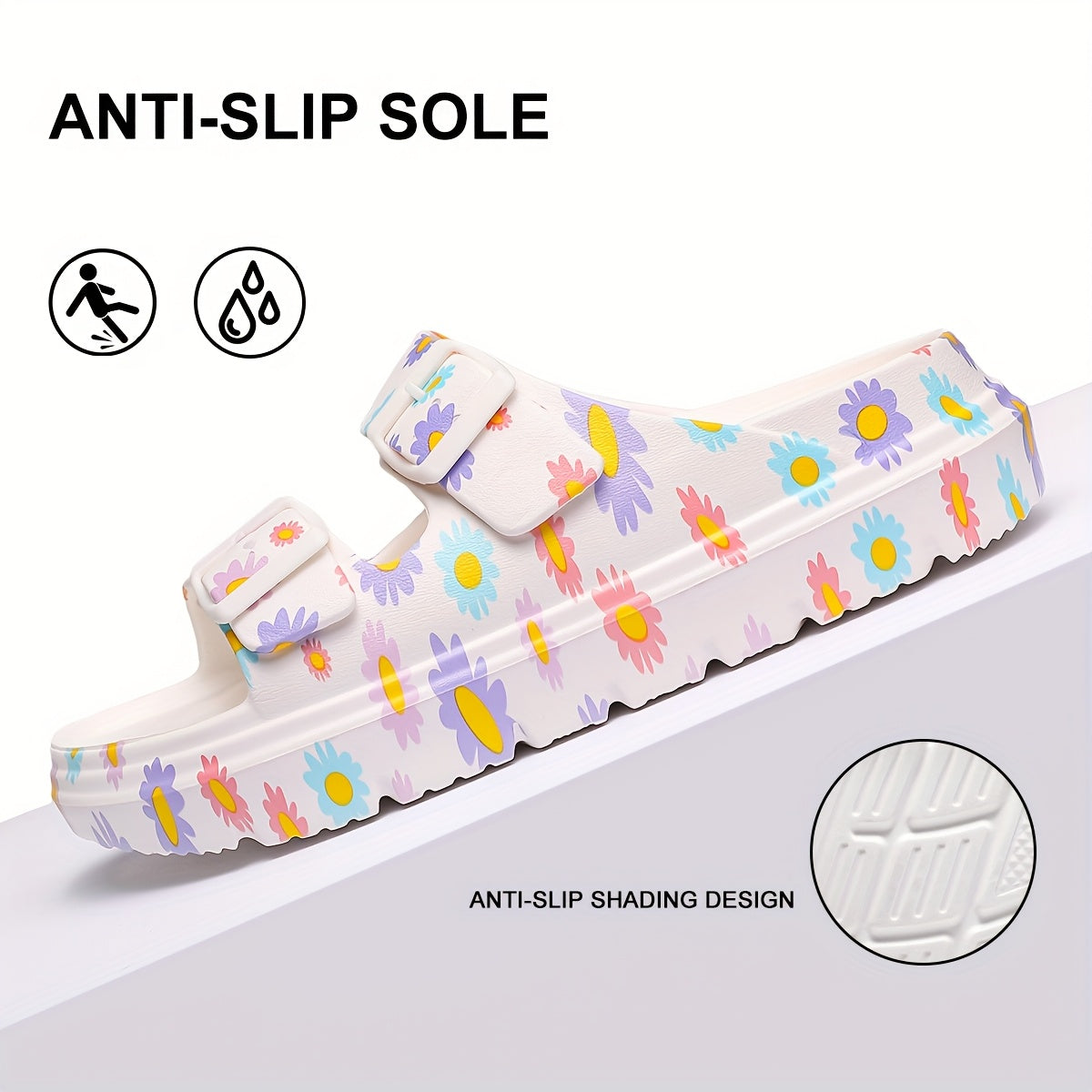 Women's Breathable Leopard Print Slide Sandals with Adjustable Buckles