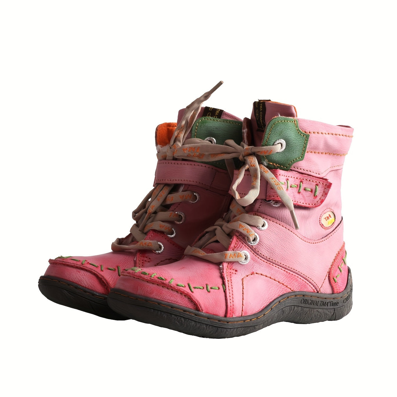 Women's Fleece-Lined Winter Ankle Boots with Lace-Up Flat Heel