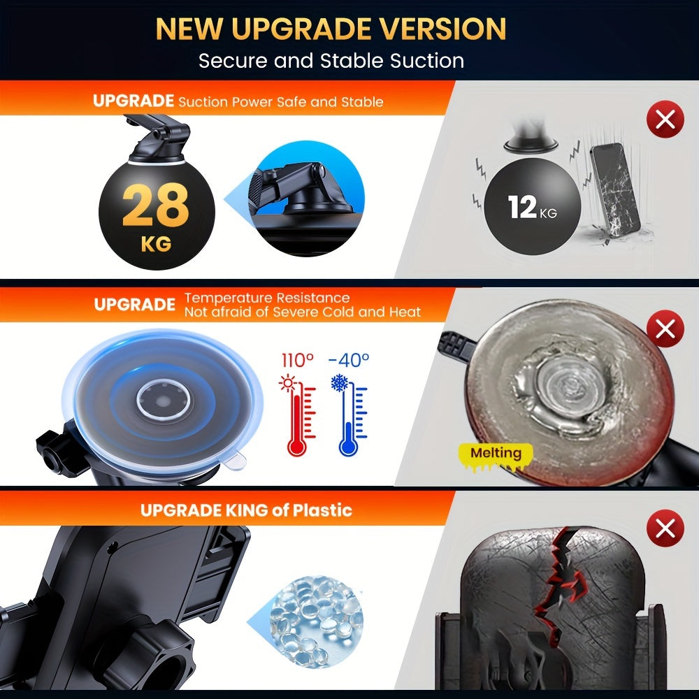 Universal Car Phone Holder - Adjustable Dashboard Mount Durable ABS